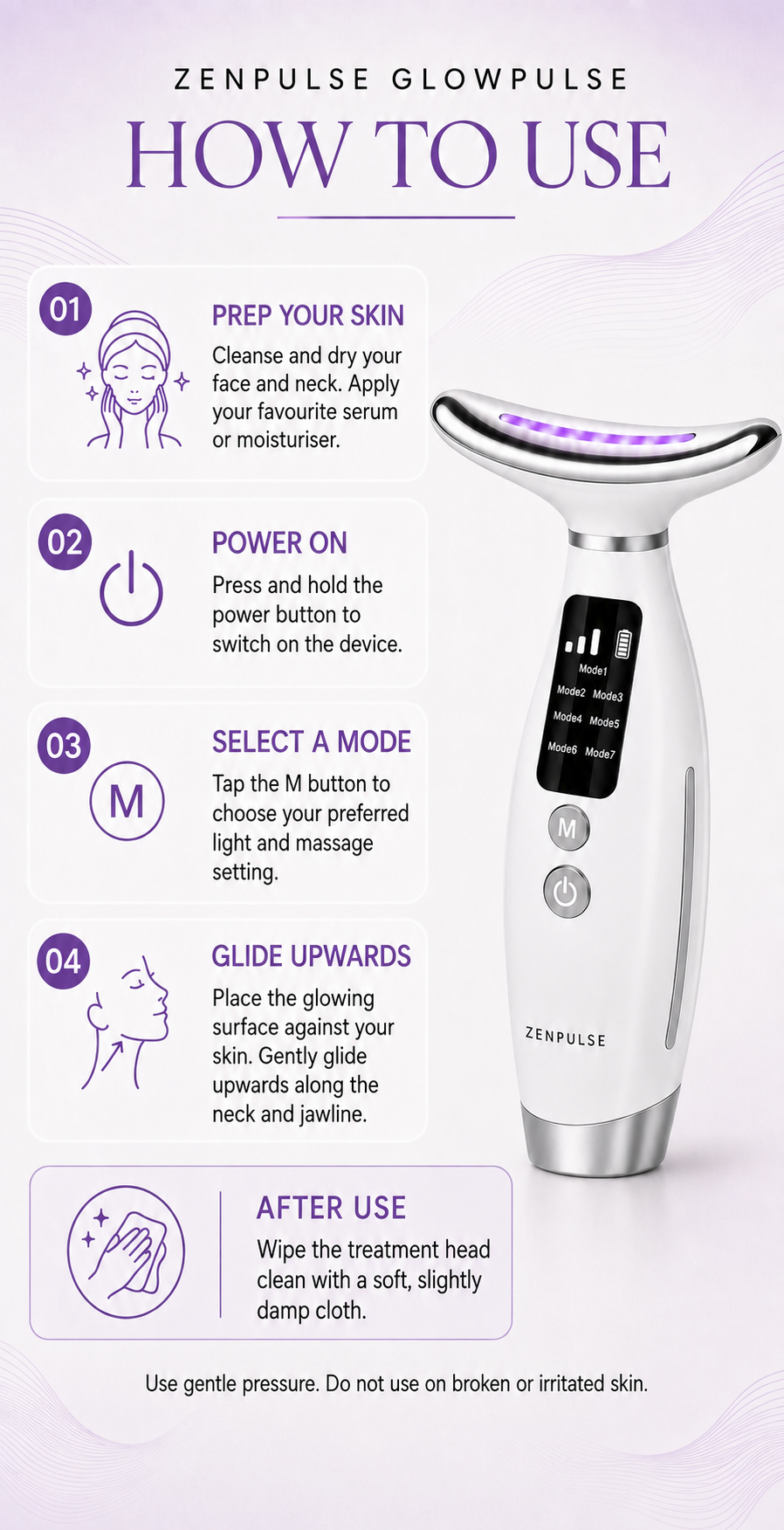 "Glow Pulse" 7-in-1 Face & Neck Massager