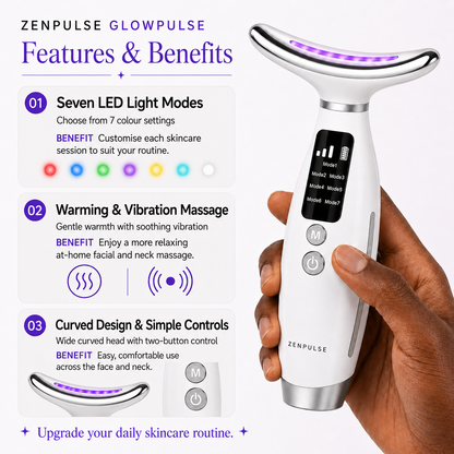 "Glow Pulse" 7-in-1 Face & Neck Massager
