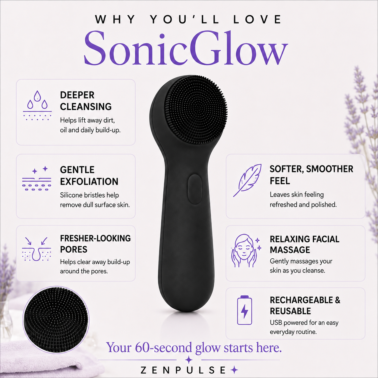 "Sonic Glow" Face Scrubber